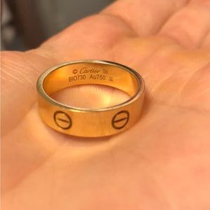 18k gold Cartier love ring. Purchased at Cartier in downtown Toronto.